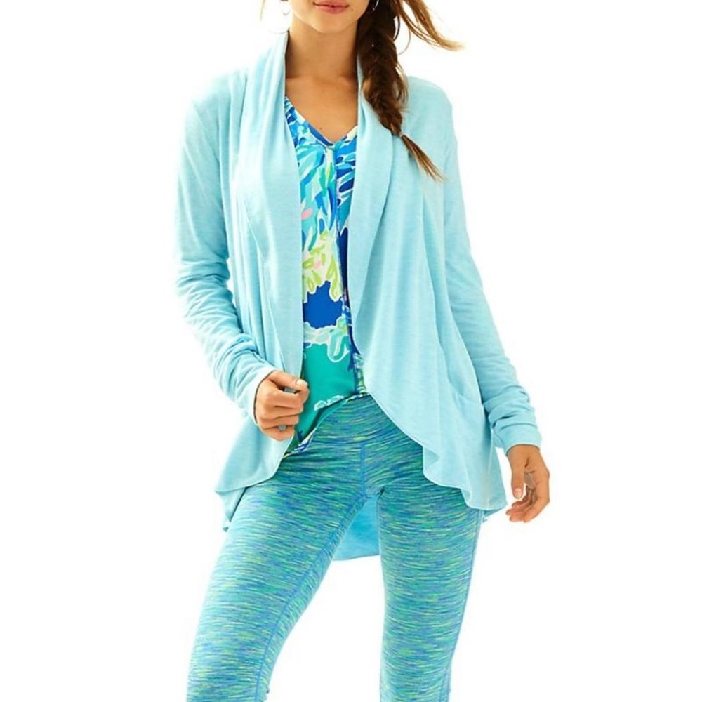 Lilly Pulitzer Light Blue Draped Cardigan